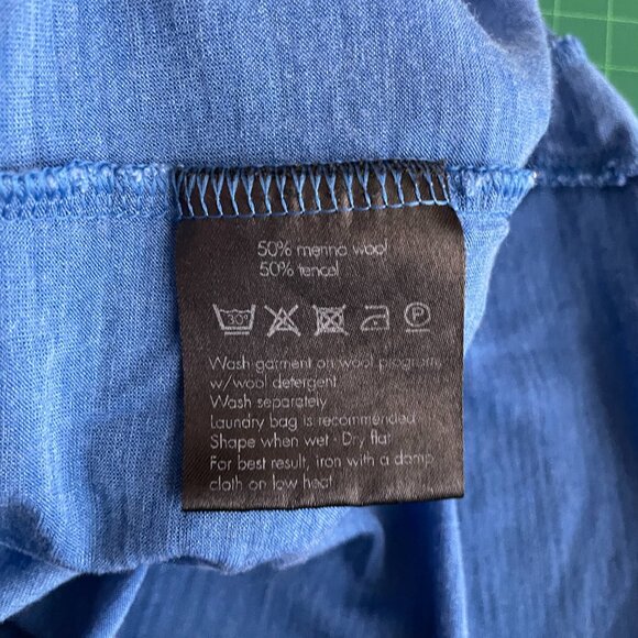 We Norwegians Men XL Blue Short Sleeve Crew Neck Shirt Merino Wool Blend - Picture 11 of 11